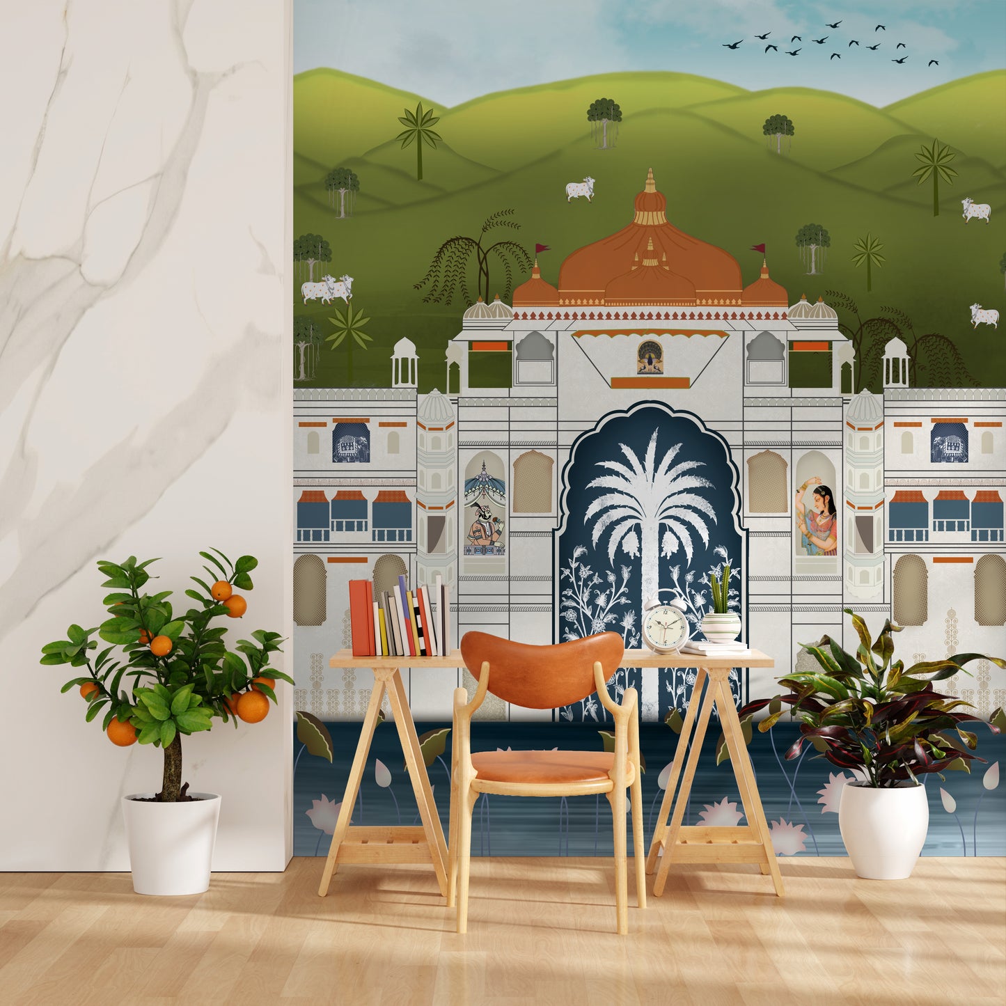 Rich Indian Palace Wall Mural - For Living Room, Halls | Like Big Painting
