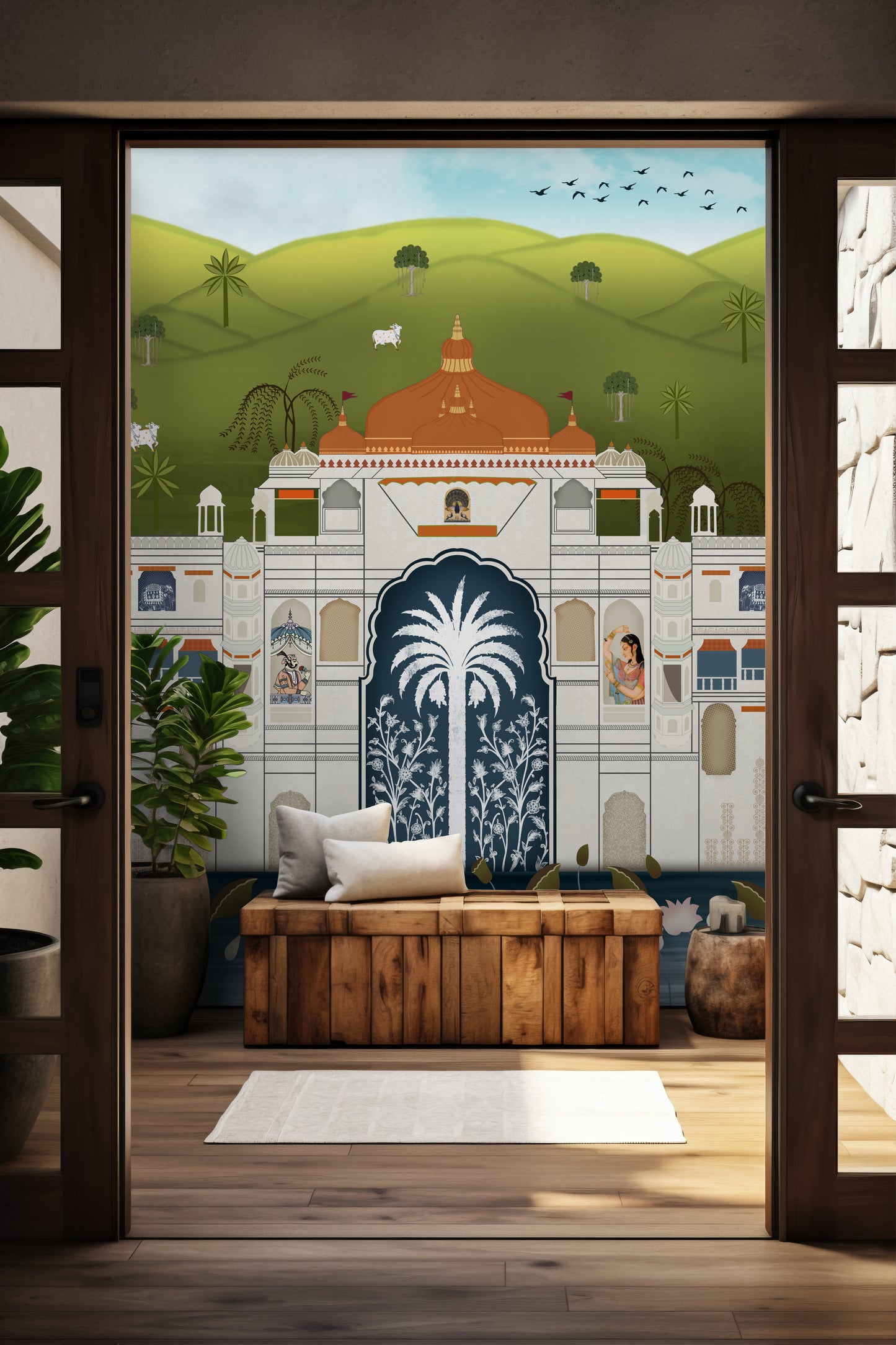 Rich Indian Palace Wall Mural - For Living Room, Halls | Like Big Painting