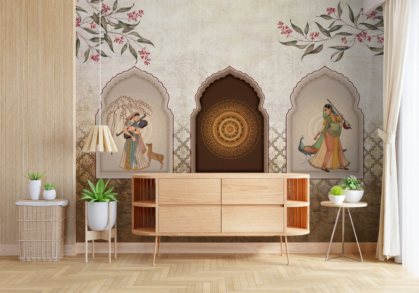 Rich Indian vintage Rajasthani Wallpaper | Peel and Stick | Removable
