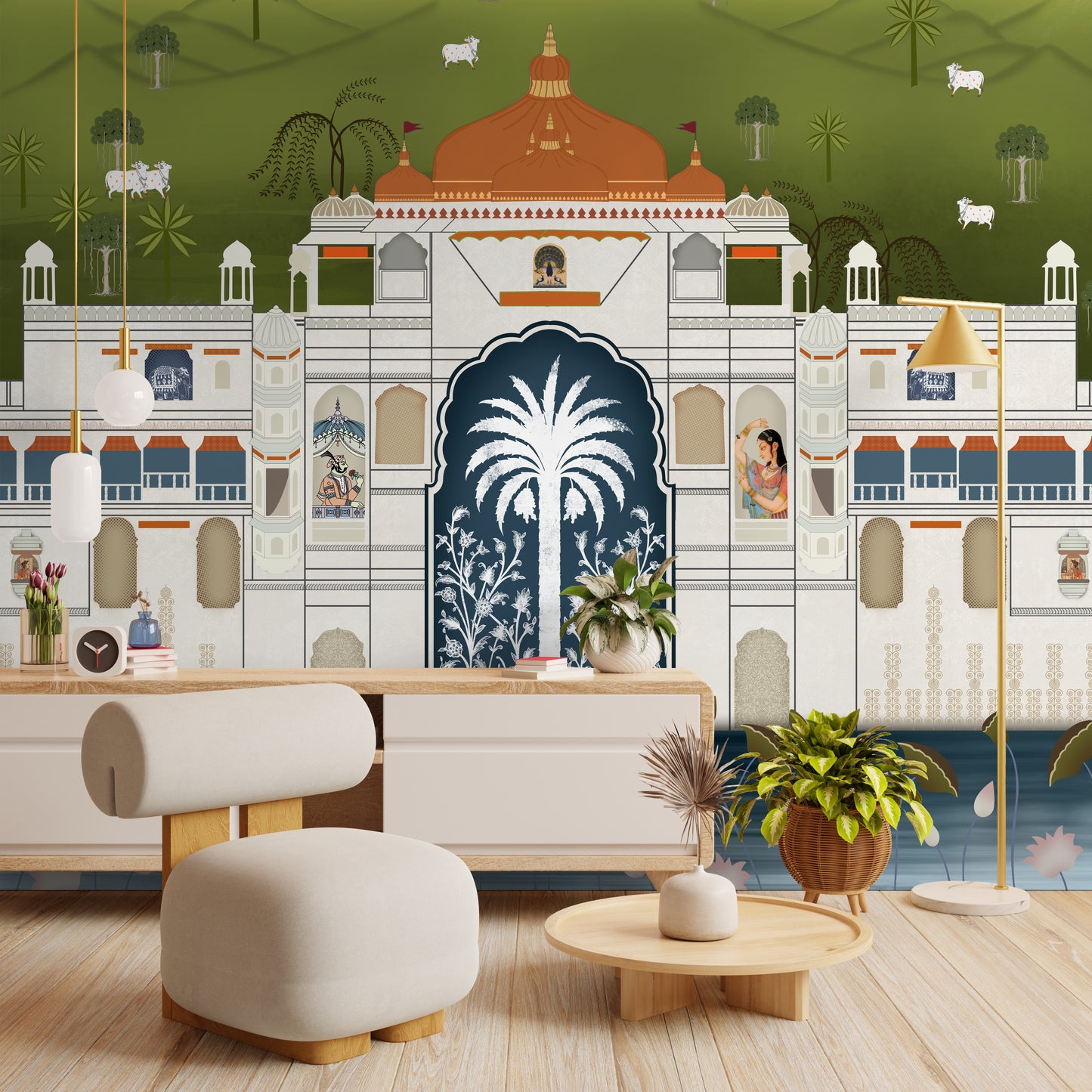 Rich Indian Palace Wall Mural - For Living Room, Halls | Like Big Painting
