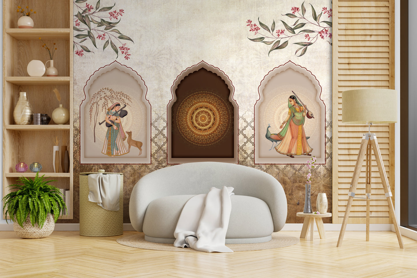 Rich Indian vintage Rajasthani Wallpaper | Peel and Stick | Removable