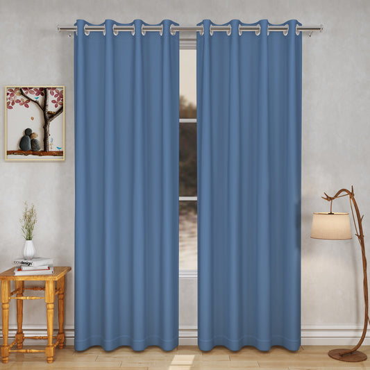 Multiple Size Blackout Sky Blue Curtains - Bedroom and Living Room Window Blackouts set of 2 curtains